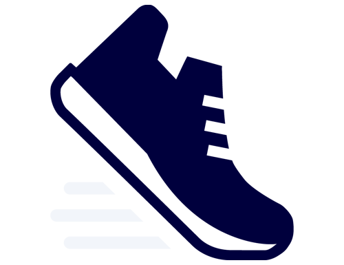 Icon of a shoe running