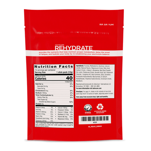 AdvoCare Rehydrate® Stick Packs, Red Raspberry  large image number 3