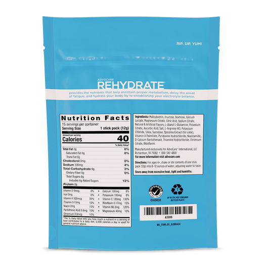 AdvoCare Rehydrate® Stick Packs, Berry Lemon Ice  large image number 3