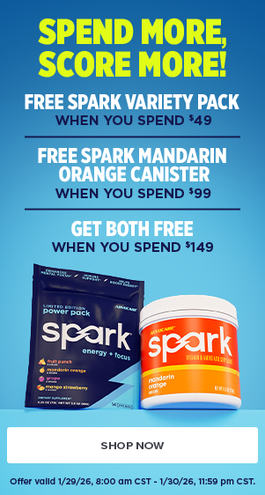 Spend More, Score More! Free Spark when you spend more on your order!