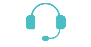line drawing of a headset with earmuffs and microphone